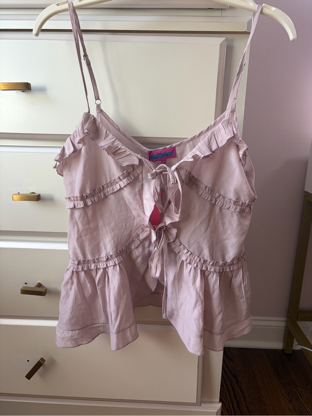 Edikted Juniper Tie Front Ruffled Top (NEVER WORN brand new)